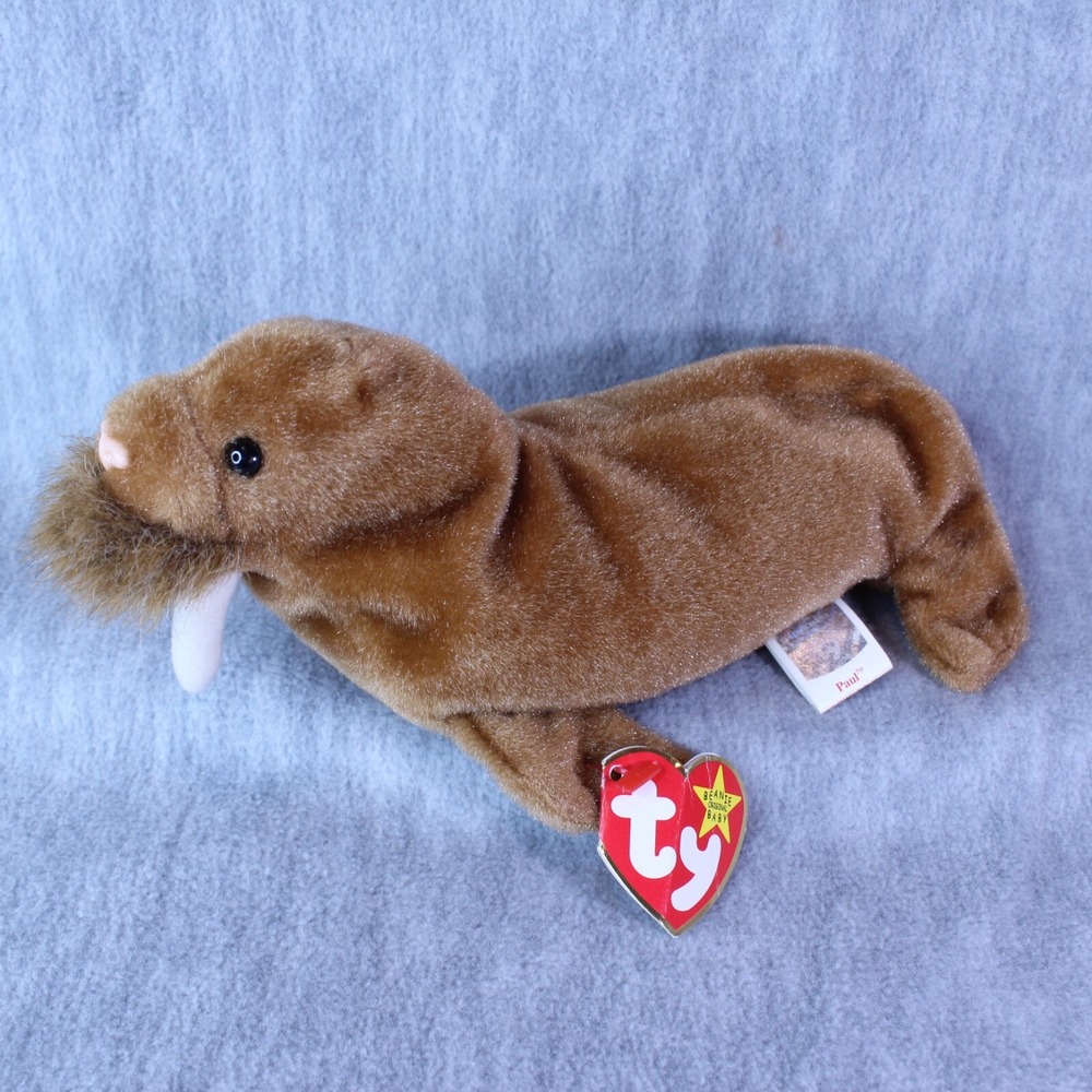 WALRUS PAUL TY  Beanie Babies 2-23-99 VINTAGE NEW WITH‎ TAG PLUSH STUFFED